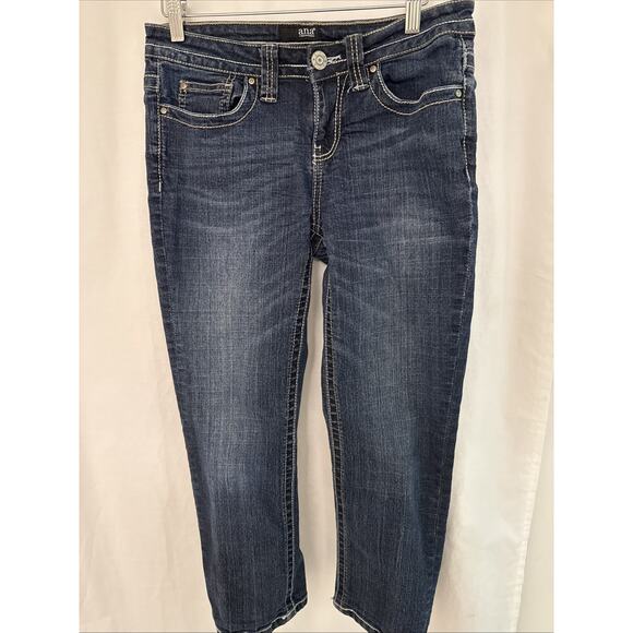A.N.A A New Approach Capri Jeans Womens Size 4 Thick Stitch Medium Wash Nice - Picture 2 of 9